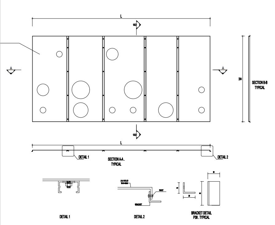 installation of fabricated aluminum panels