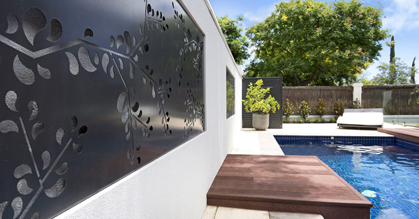 Laser cut aluminium screens example