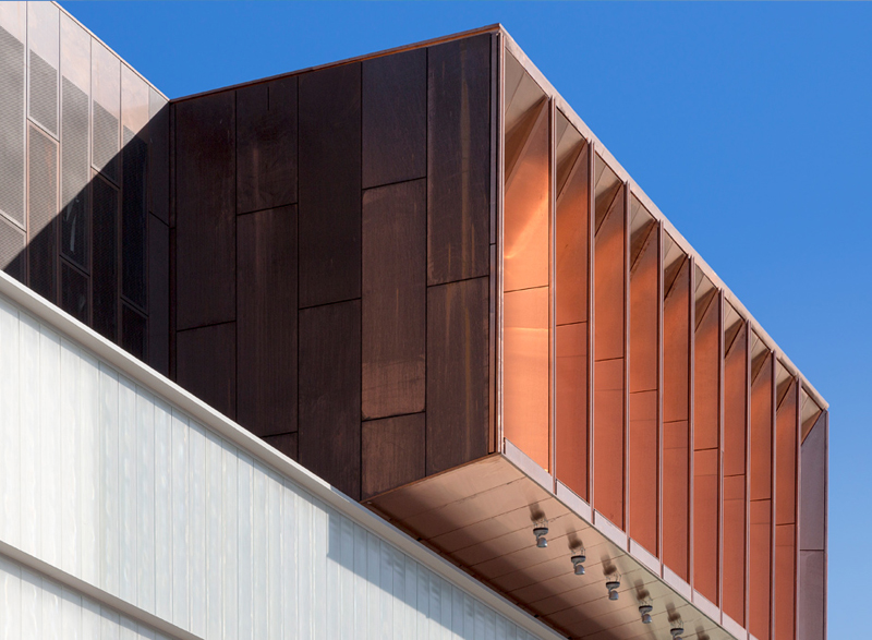 copper composite panel for facade cladding